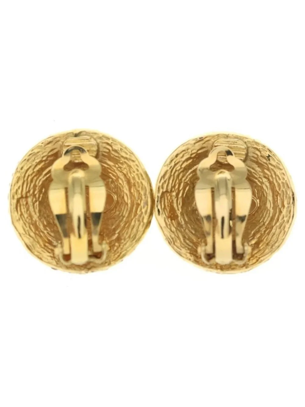 Chanel CC Logo Vintage Circle Earrings Gold